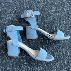 Saks Fifth Avenue blue suede sandals
